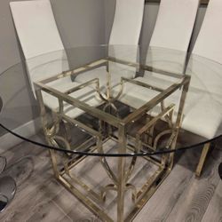 ROUND DINING ROOM table - Gold Or Silver
