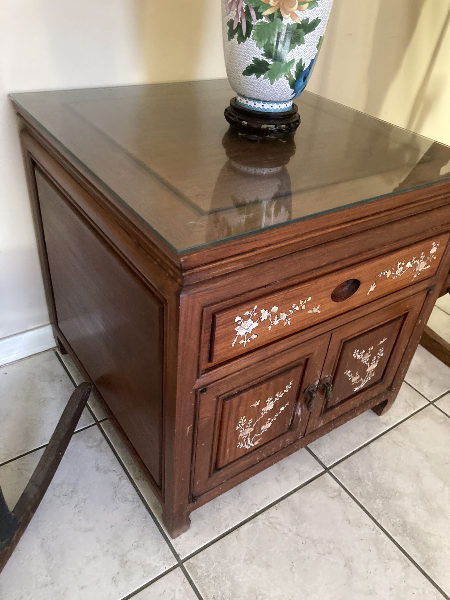 Chinese Table With Pearl Inlay