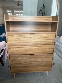 Light brown shoe cabinet