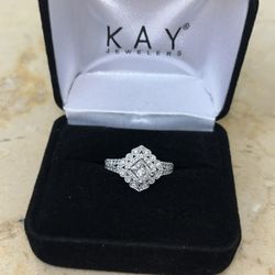 Kay Jewelers Engagement Ring 1 Carat Diamonds 14K White Gold Size 7 Brand New 