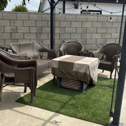 Patio Chair Set and Table/firepit 
