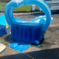 Coler Blue And White  Size Desent Fits In Any Back Yard