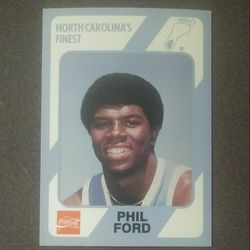 1989-90 Collegiate Phil Ford North Carolina's Finest Tar Heels #9 Coca-Cola Basketball Card Vintage Collectible NCAA