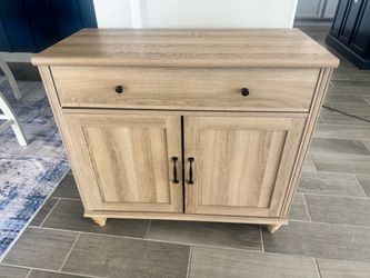 NEW Light Oak Wood Cabinet with Drawer and Doors