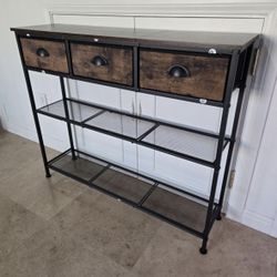 New 38" Console Table With 3 Drawers 