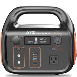 ATZ POWER Portable Power Station 600W,Solar Generator 642Wh with Pure Sine Wave 2 * 600W AC Output, PD 60W USB-C for Outdoor Travel, Camping, Emergenc