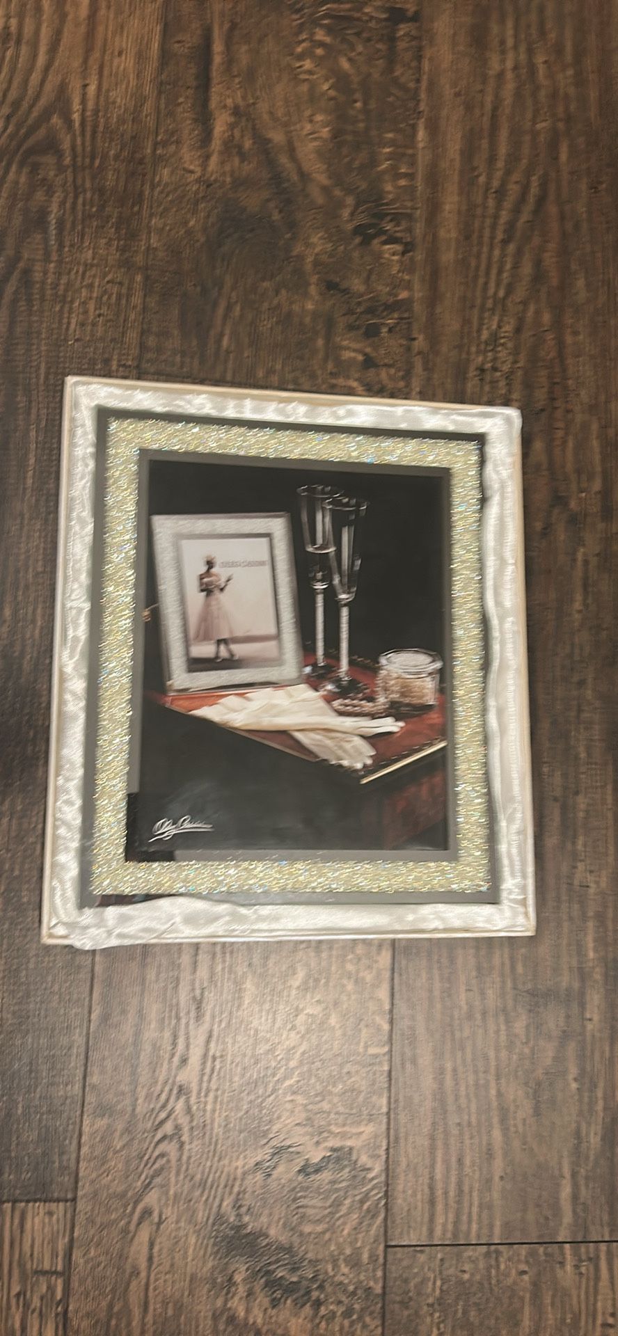 Oleg Cassini Crystal Diamond 8x10 Picture Frame