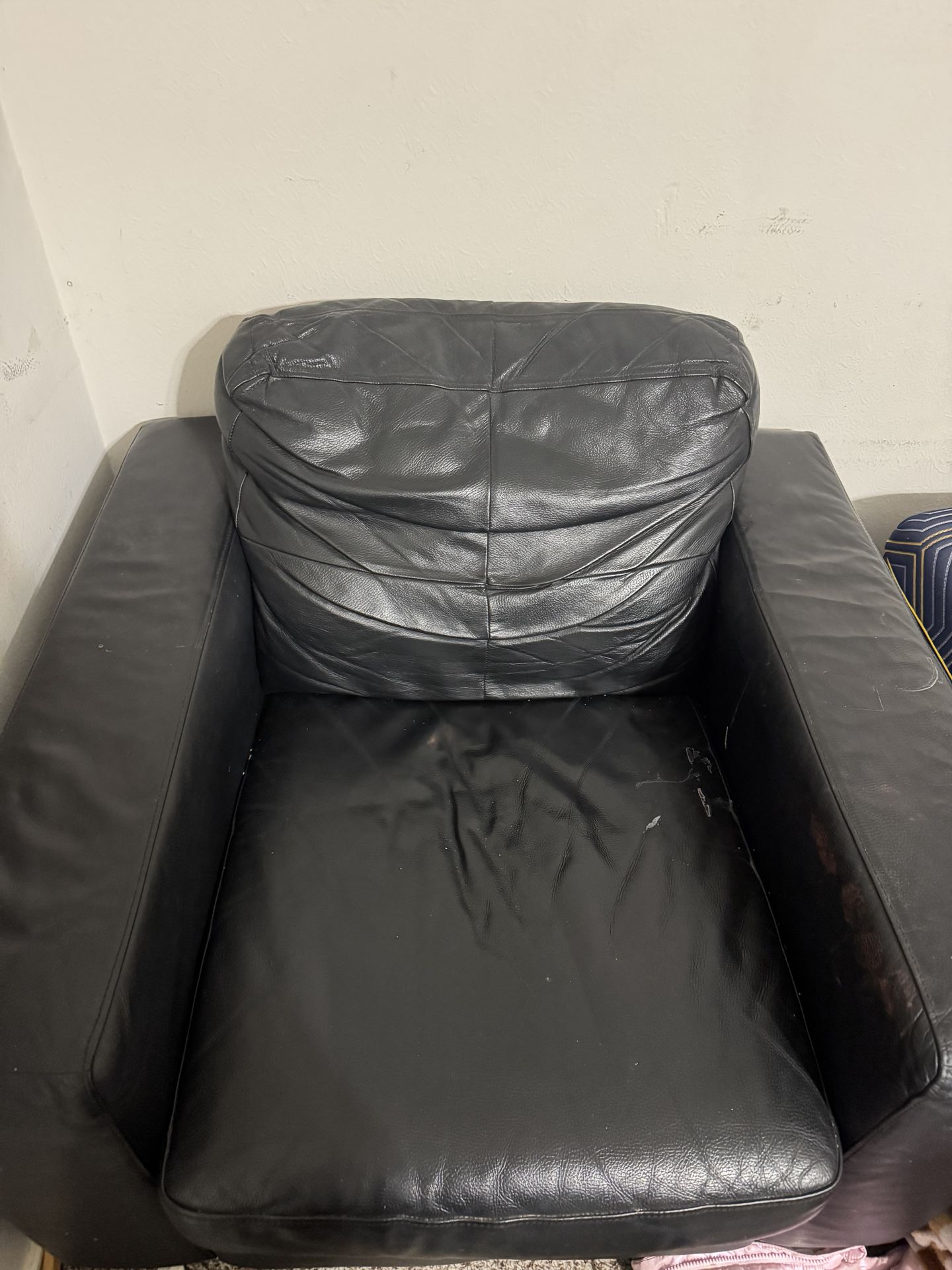 Black Large Leather Armchair