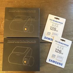 70mai 2.7K Dash Cam Front and Rear A500S + Samsung PRO Endurance 128GB MicroSDXC Memory Card with Adapter for Dash Cam