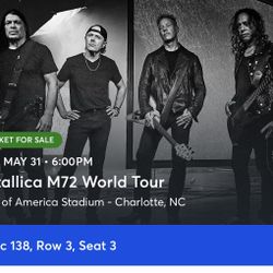 METALLICA Ticket+free parking (ticket was $455)