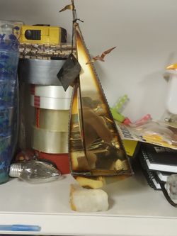 Vintage 1970s Mario Jason sailboat brass colored figurine