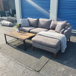 Dark Grey Sectional Couch Sofa (Delivery Available)