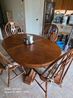 Wood Dining Table with 4 Chairs