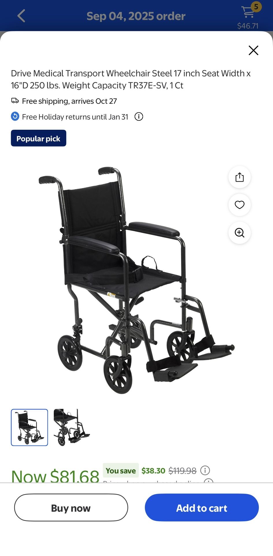 Drive Wheel Chair | Used only once