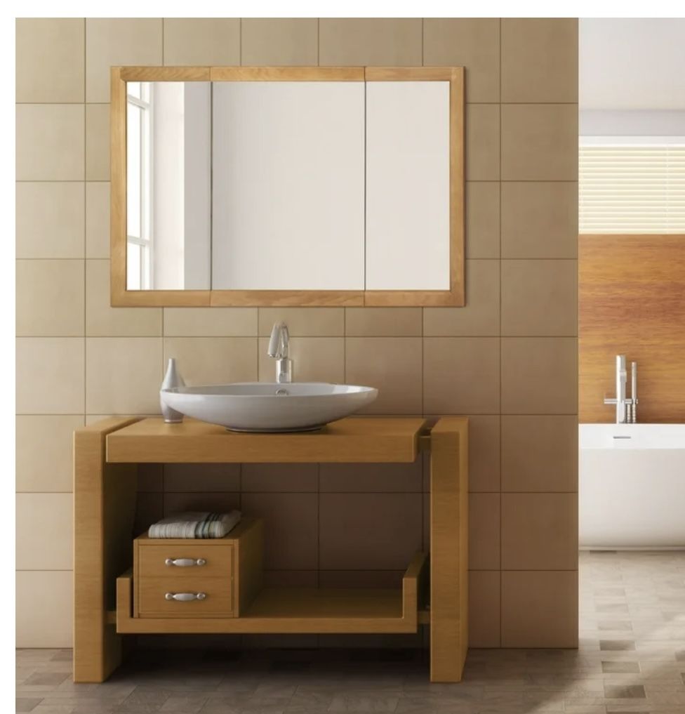 Richland 48-Inch Medicine Wood Cabinet in Nutmeg Oak