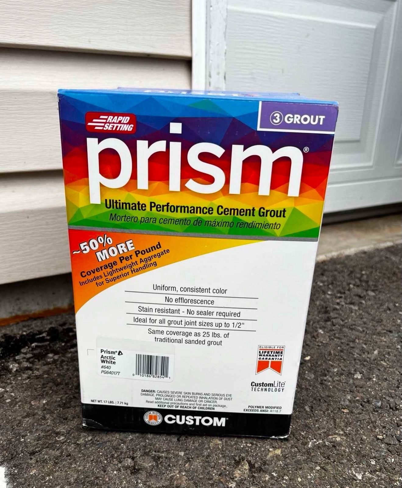 Grout Prism. Colors Bright White / Oyster Gray. Each Pack $20