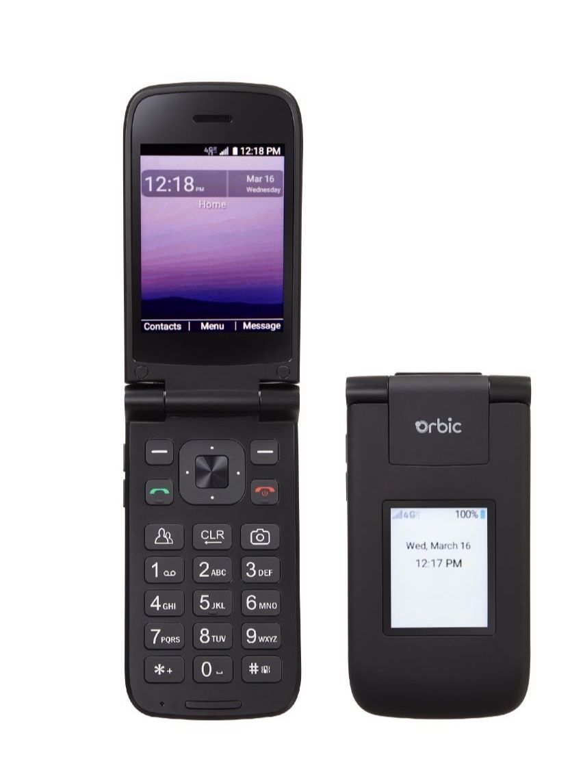 Tracfone Orbic Journey V Bundle, 8GB, Black- Prepaid Flip Phone + FREE 90 Day Plan
