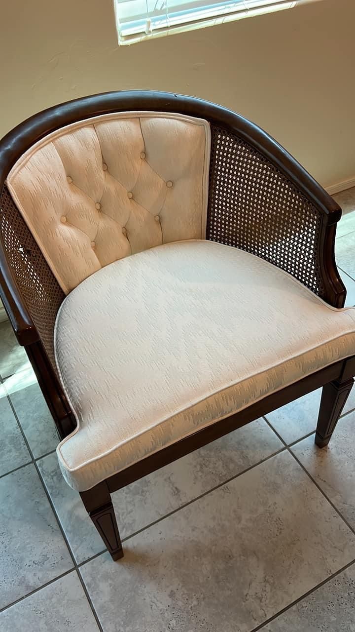 Cream Rattan Chair 