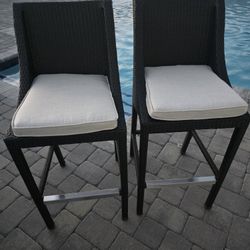 4 Barstool Cushion Linen Dove Outside Inside