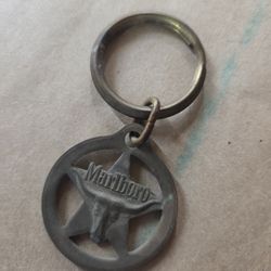 Vintage Marlboro Brass Key Chain | Longhorn Steer Texas Star