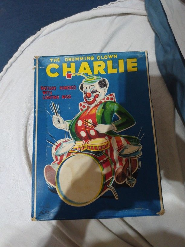 Charlie The Drumming Clown Antique 