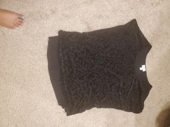 Pretty Velvet Embellished Black Top 
