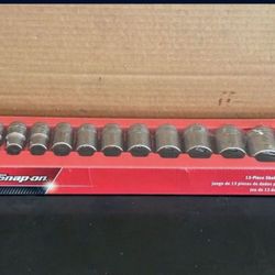 Snap-on Tools 13 pc 1/2" Drive 6-Point SAE Flank Drive® Shallow Socket Set (3/8-1-1/8")