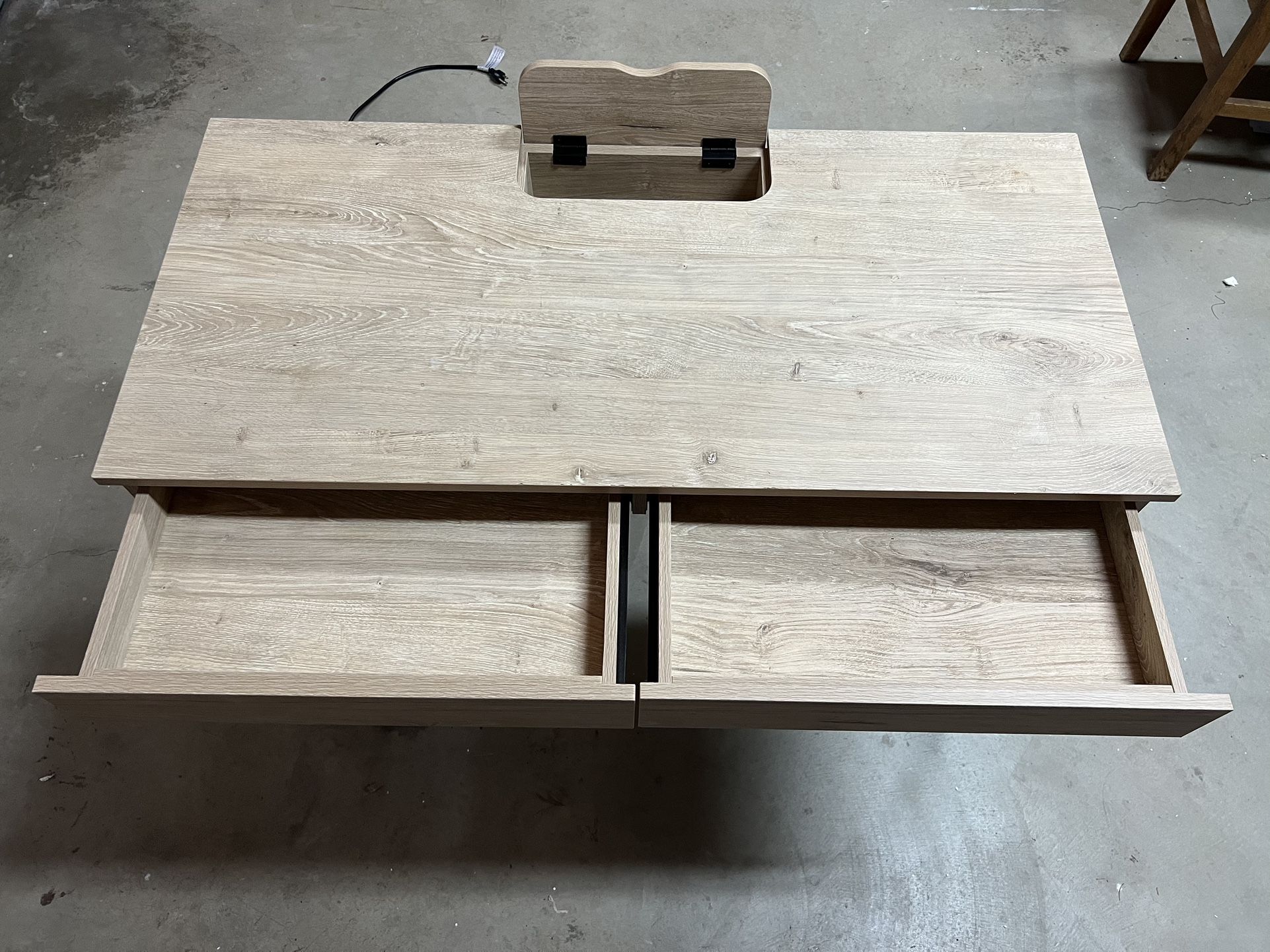 Loring Wood Writing Desk with Drawers and Charging Station - Threshold™