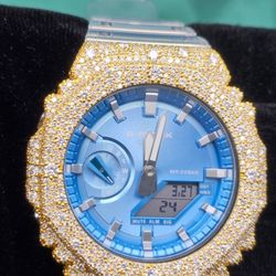 VVS D Moissanite Bustdown G-Shock – Fully Iced Custom Diamond Watch