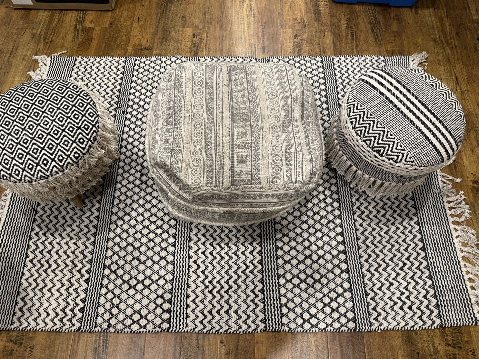 Rug And Footstool Set