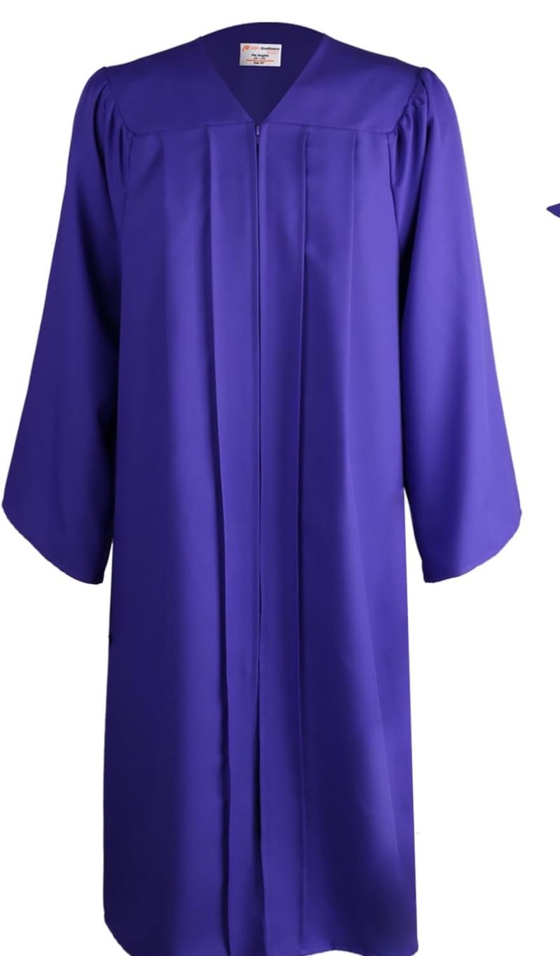 Matte Graduation Gown- purple Brand new never worn. Please identity what size you’d like prior to purchasing the item. I have 8 purple gowns size 51