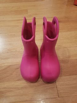 Pink Crocs Rain Boots