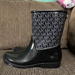 Sutter Logo Gray Rubber Boots - Michael Kors