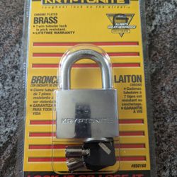 Kryptonite 2" Chrome Plated Brass 7 Pin Tumbler Lock #850168