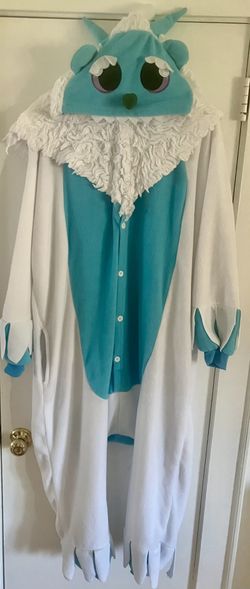 Spooktacular Creations Unisex Adult Pajama Plush Onesie 1 Piece Yeti Animal Costume w/ Pockets (Size Large)