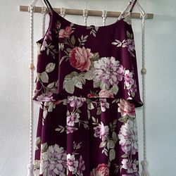 Plum Floral Mini Dress