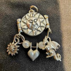 Vintage Silver Sun Pendant 