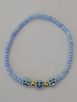 Blue Handmade Seed Bead Bracelet