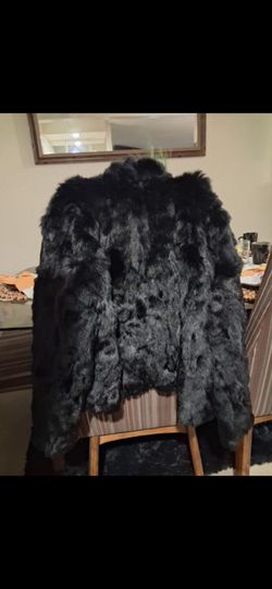 Women's real rabbit fur coat