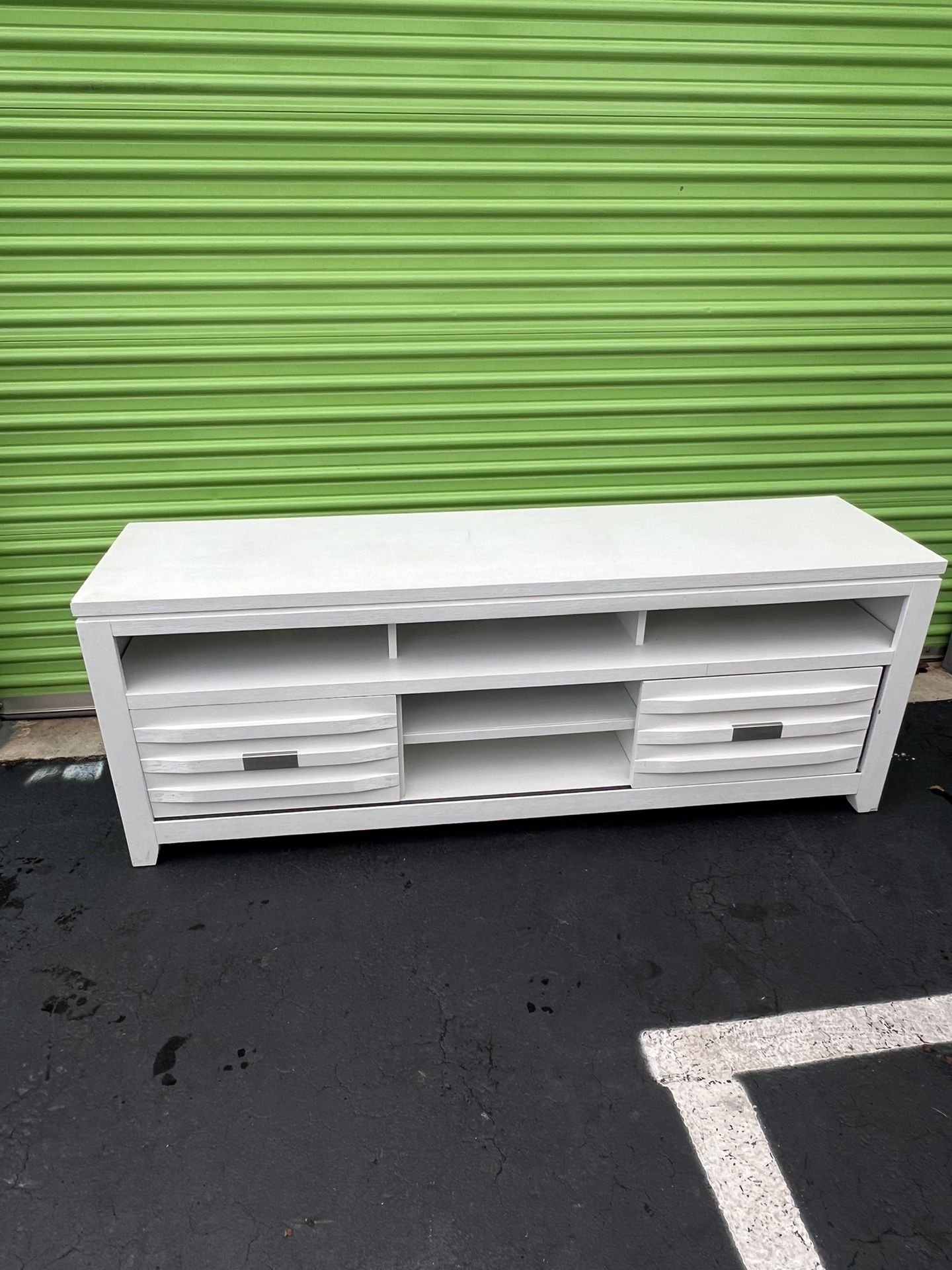 Beautiful White Wood TV Stand Television Table Media Center Console Modern Contemporary