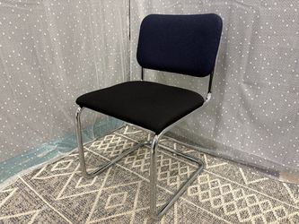 KNOLL Cesca Armless Cantilever Side Chair in Black and Navy Blue