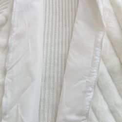 Cream Faux Fur Sweater Jacket (Plus Size)
