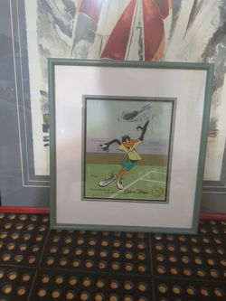 Daffy tennis signed by Chuck Jones