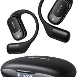 Open Ear Headphones Wireless Bluetooth Earbuds with Digital Display Charging Case Clear Calls w Siri Waterproof Sports Earphones AirPods New Workout