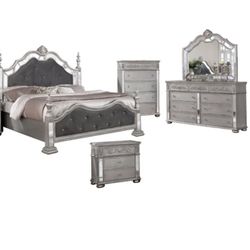 Silver Mirror Bed Set