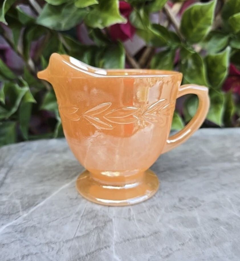 Rare Vintage Fire King Creamer- Peach Lustre