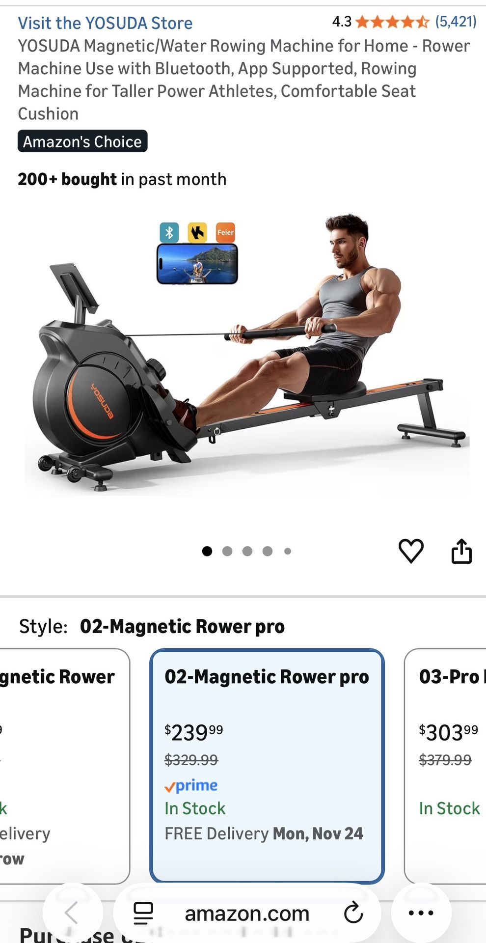 YOSUDA Magnetic Rowing Machine