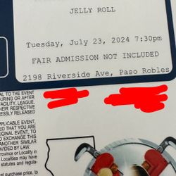 Jellyroll tickets/ 2 Floor seats for 7/23