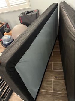 Low profile Cal King bed frame and low profile box springs