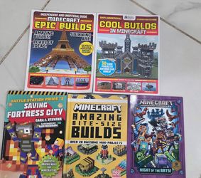collection of five Minecraft books